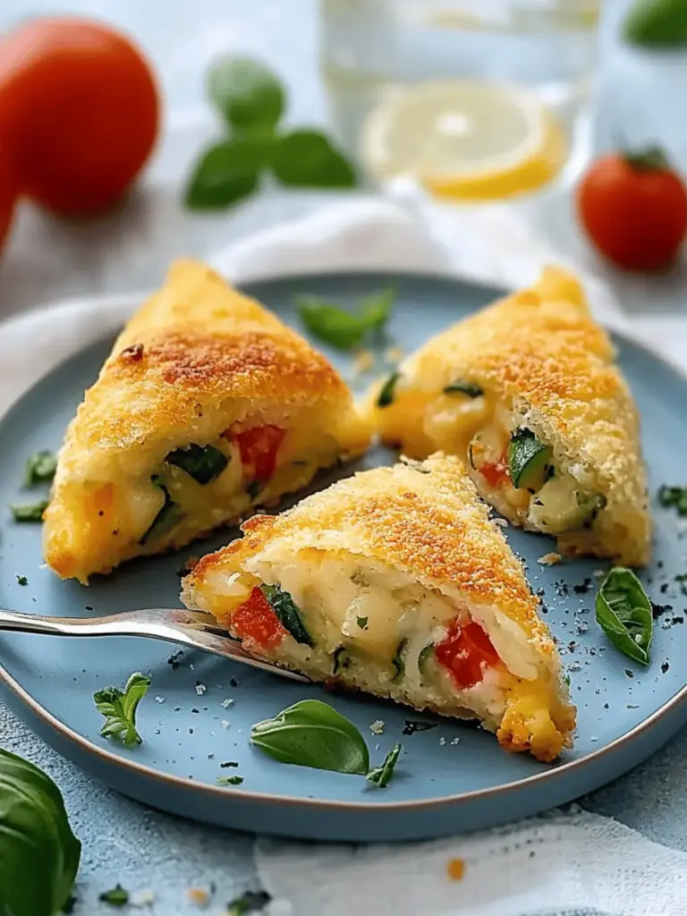 Knusprige Zucchini Frischkäse Taschen