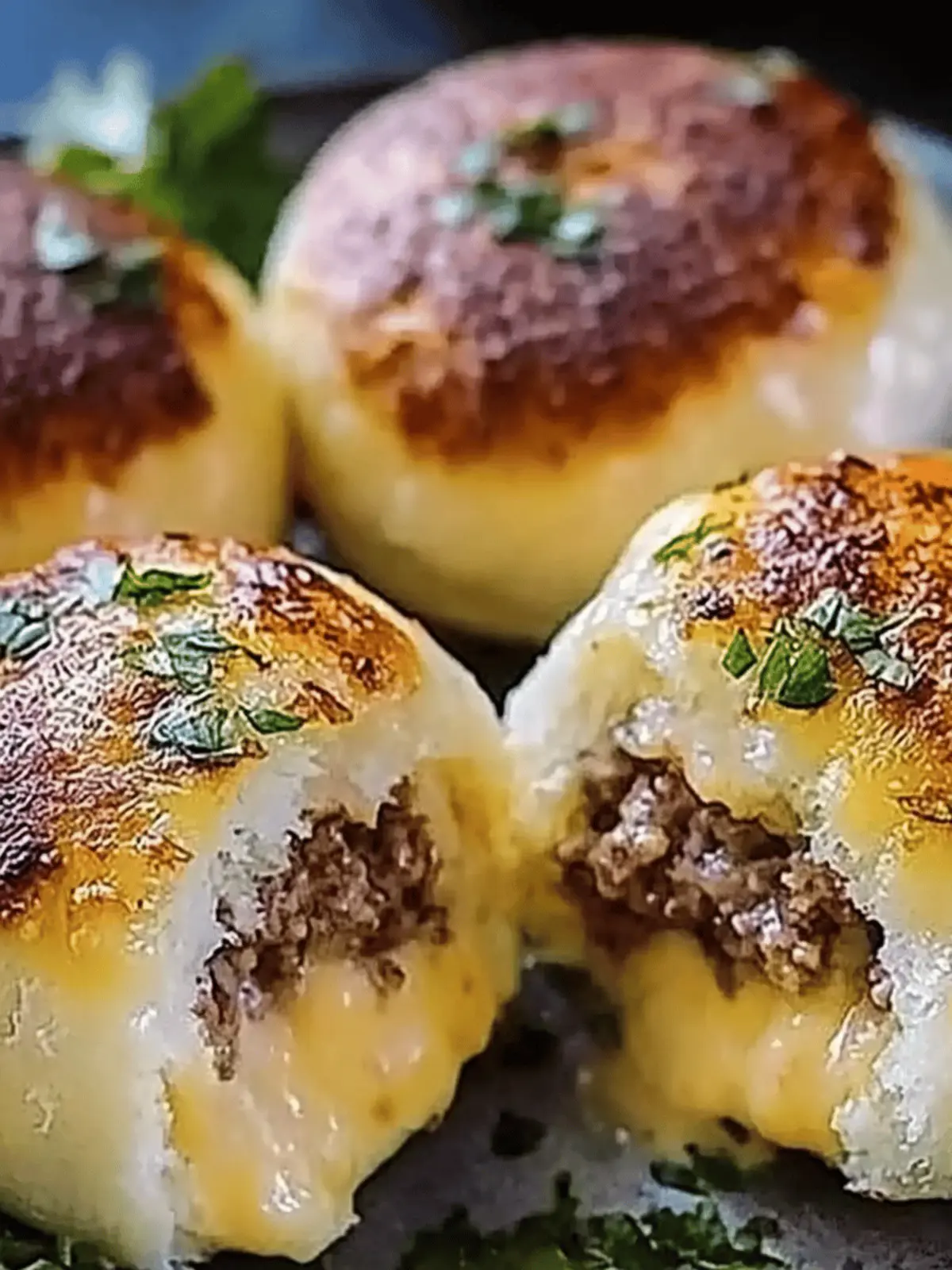 Knoblauch Parmesan Cheeseburger Bomben für jeden Anlass 2 Knoblauch Parmesan Cheeseburger Bomben