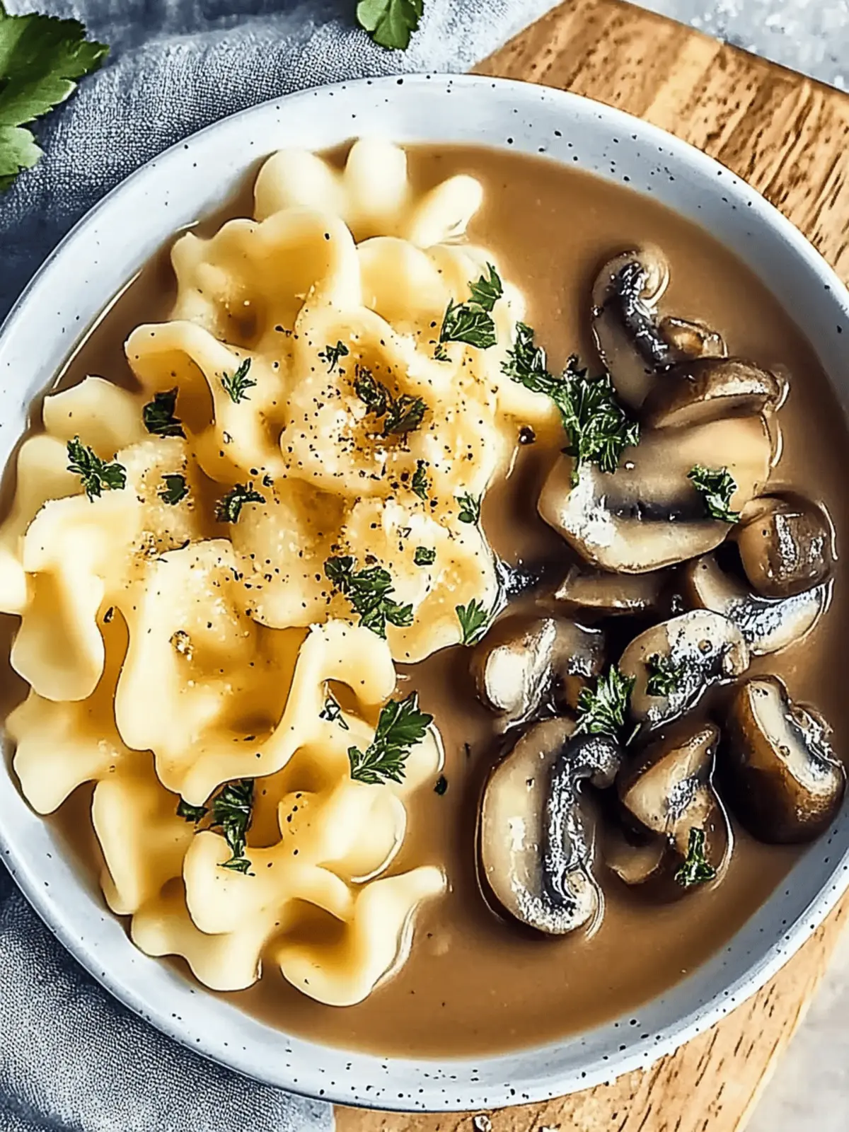Authentische deutsche Spätzle mit Pilzsauce