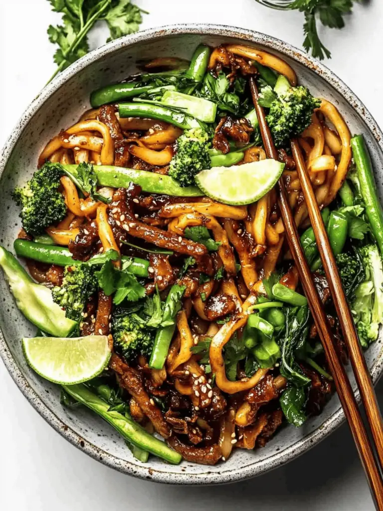 Vegane Sesam Yaki Udon Nudeln