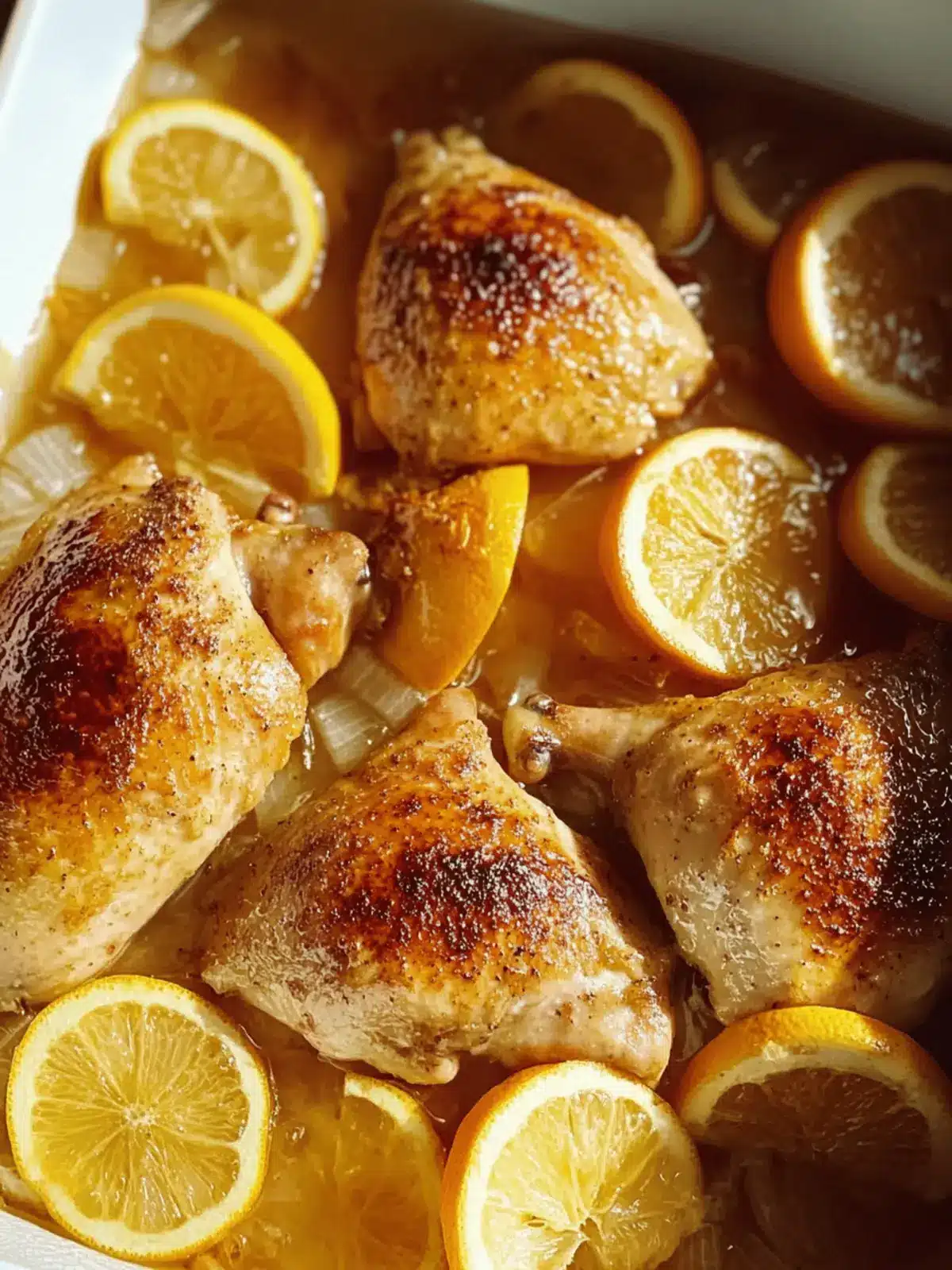 Krosse Orangenvorbereitung Hähnchen aus dem Ofen