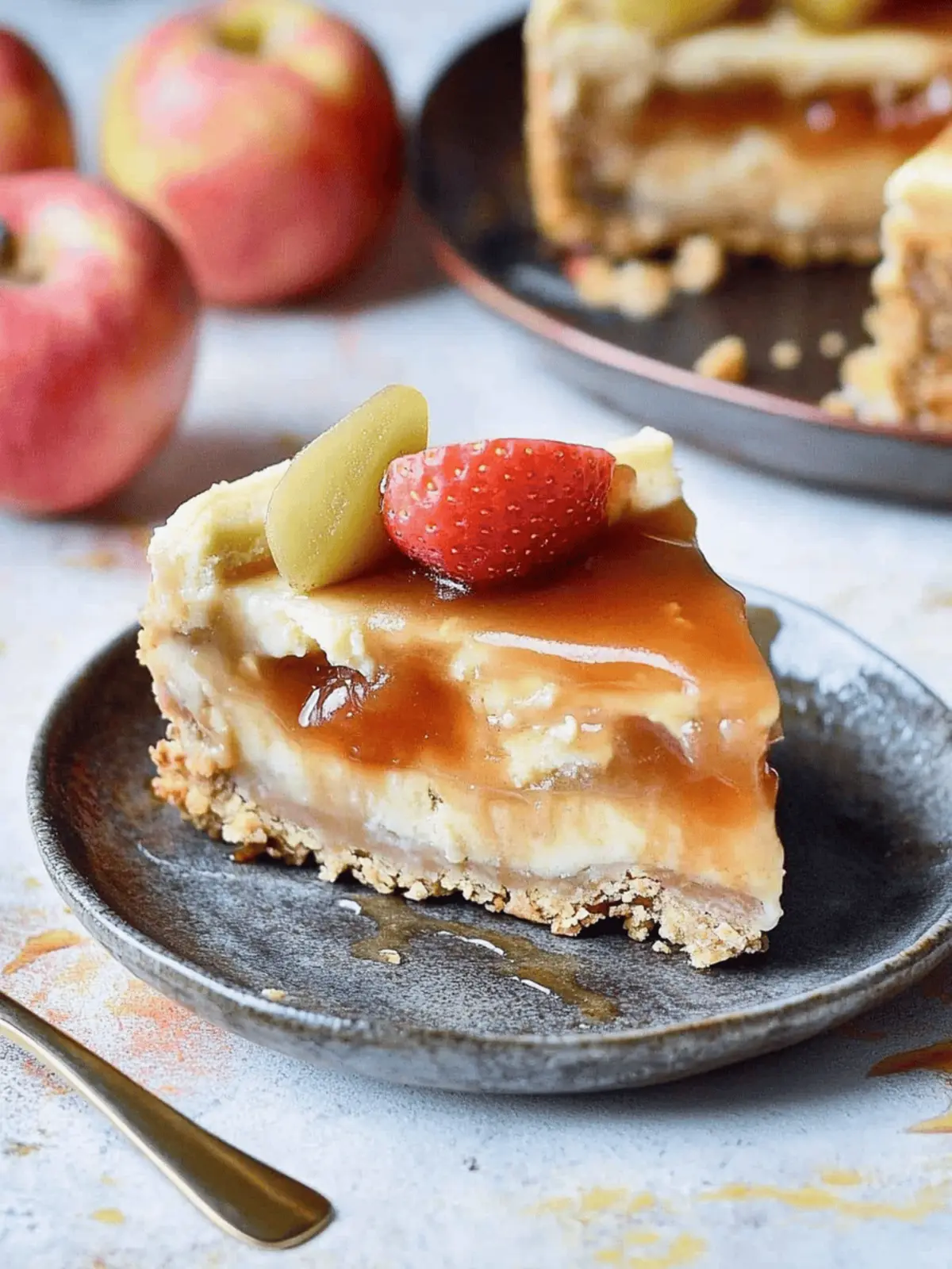 Apfelkäsekuchen mit Karamell