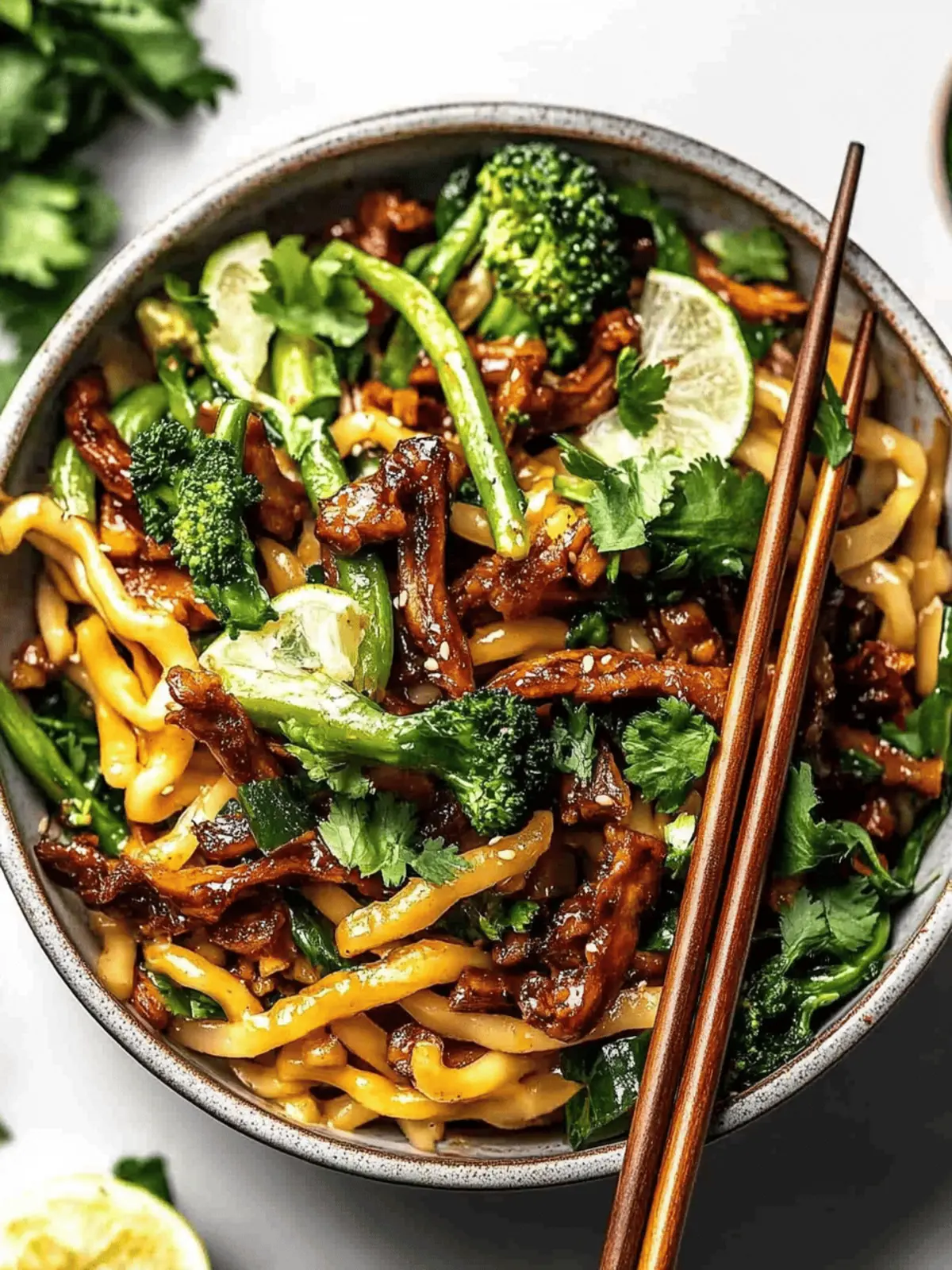 Vegane Sesam Yaki Udon Nudeln