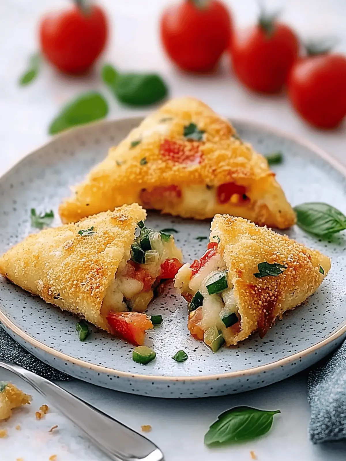 Knusprige Zucchini Frischkäse Taschen