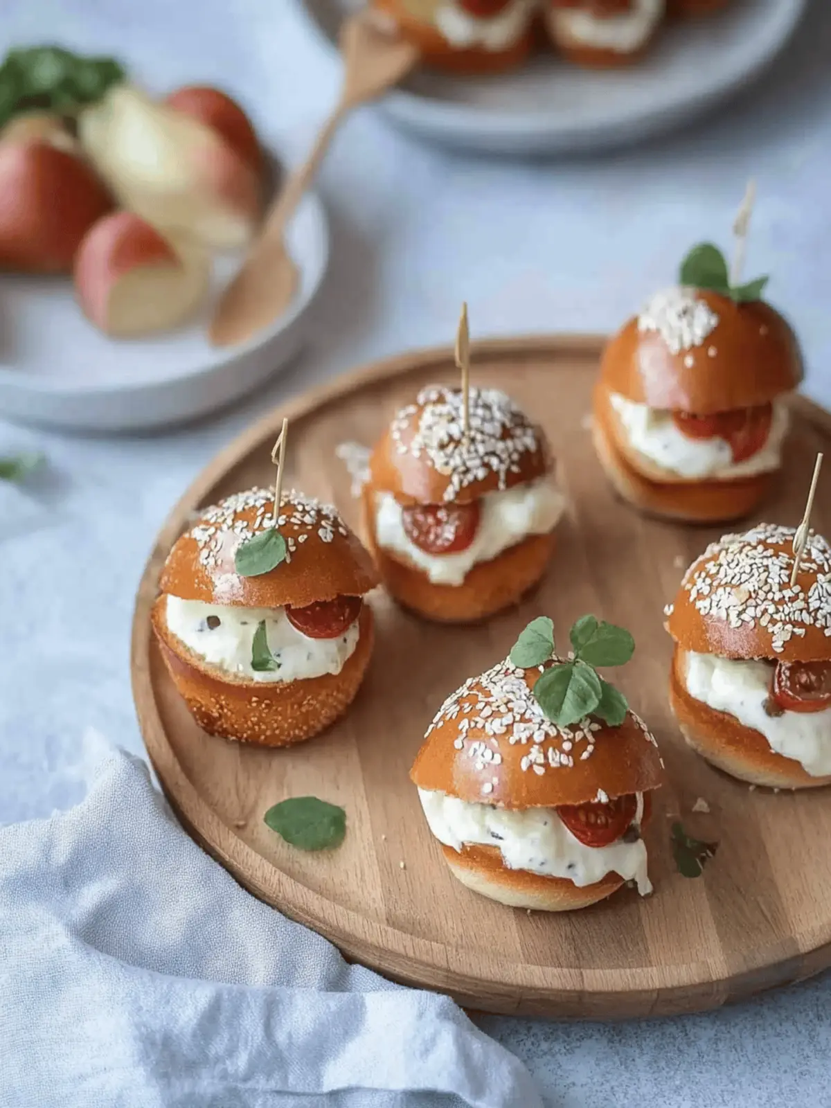 Mini-Laugen-Burger mit Leberkäse für jeder Anlass 4 Mini-Laugen-Burger mit Leberkäse