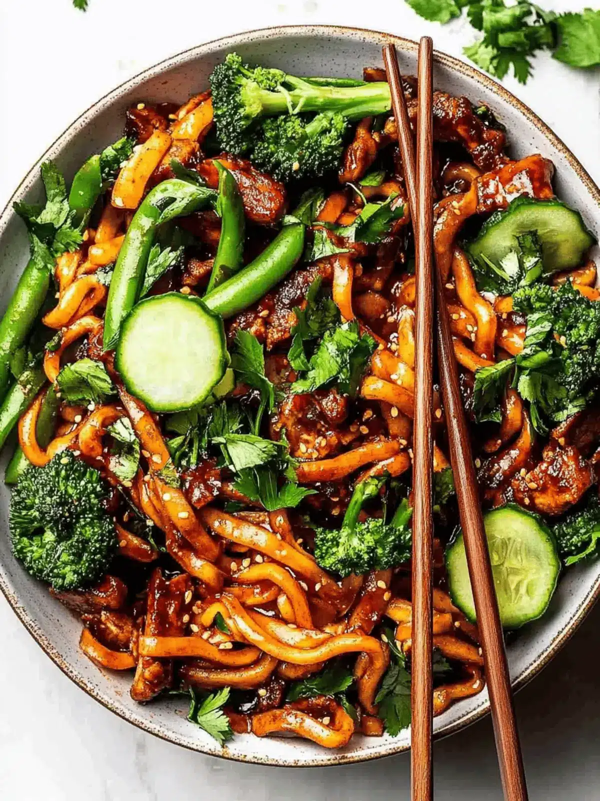 Vegane Sesam Yaki Udon Nudeln
