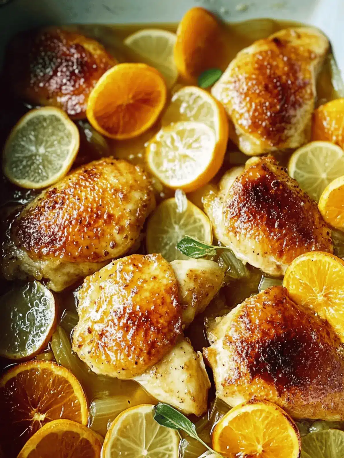 Krosse Orangenvorbereitung Hähnchen aus dem Ofen