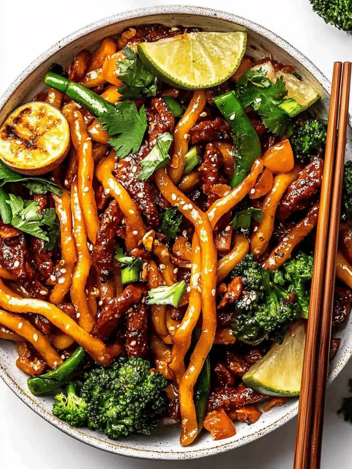 Vegane Sesam Yaki Udon Nudeln