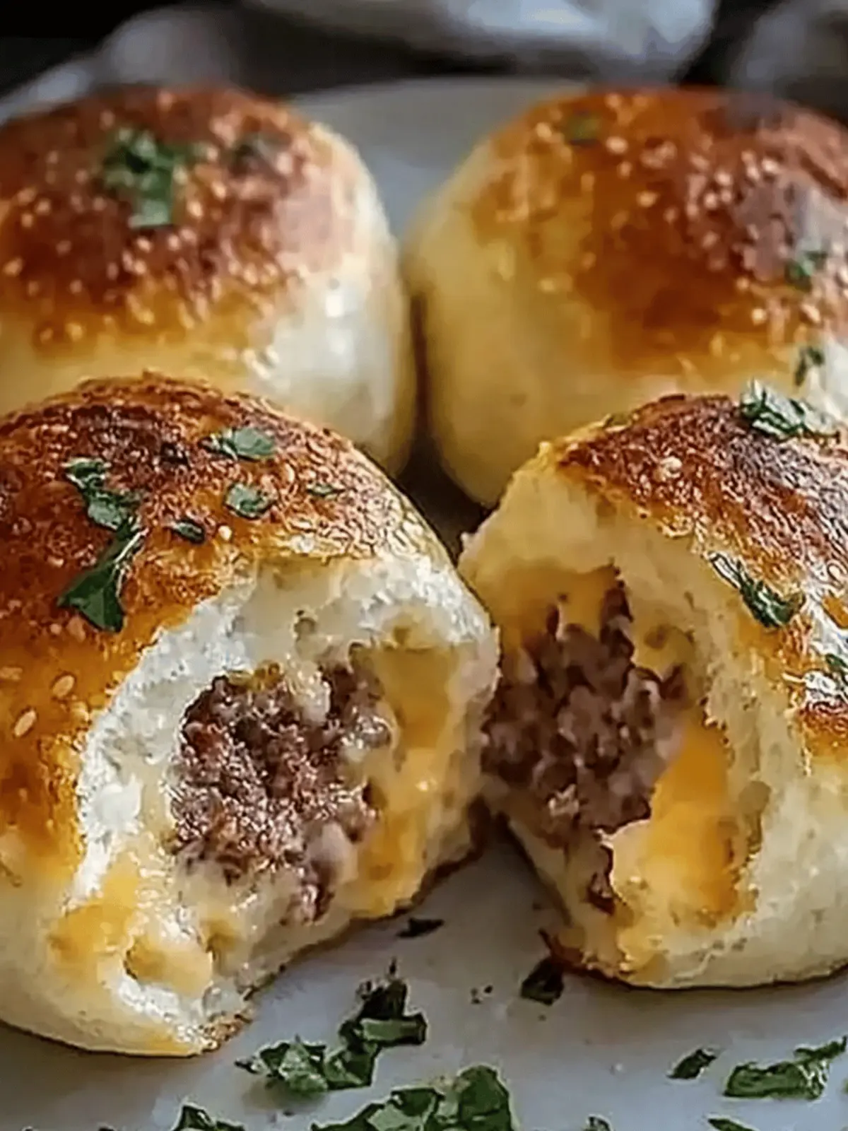 Knoblauch Parmesan Cheeseburger Bomben für jeden Anlass 4 Knoblauch Parmesan Cheeseburger Bomben