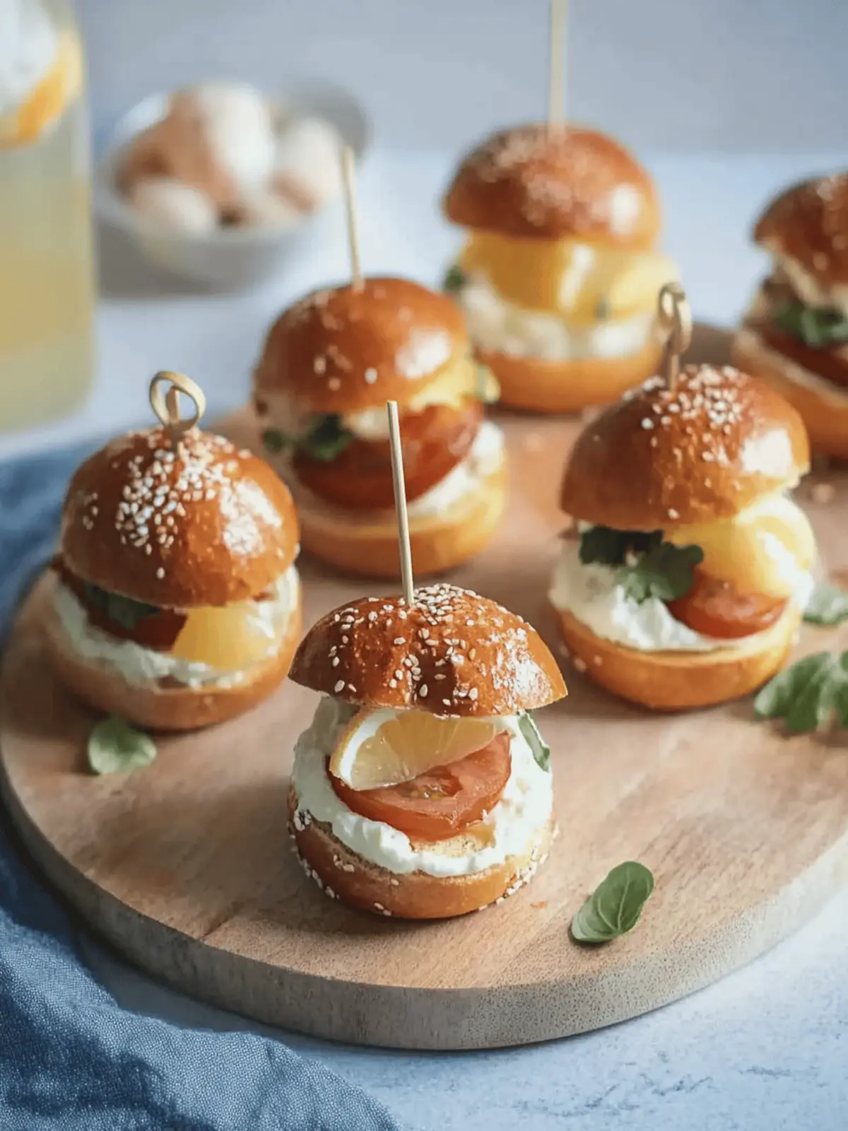 Mini-Laugen-Burger mit Leberkäse für jeder Anlass 5 Mini-Laugen-Burger mit Leberkäse