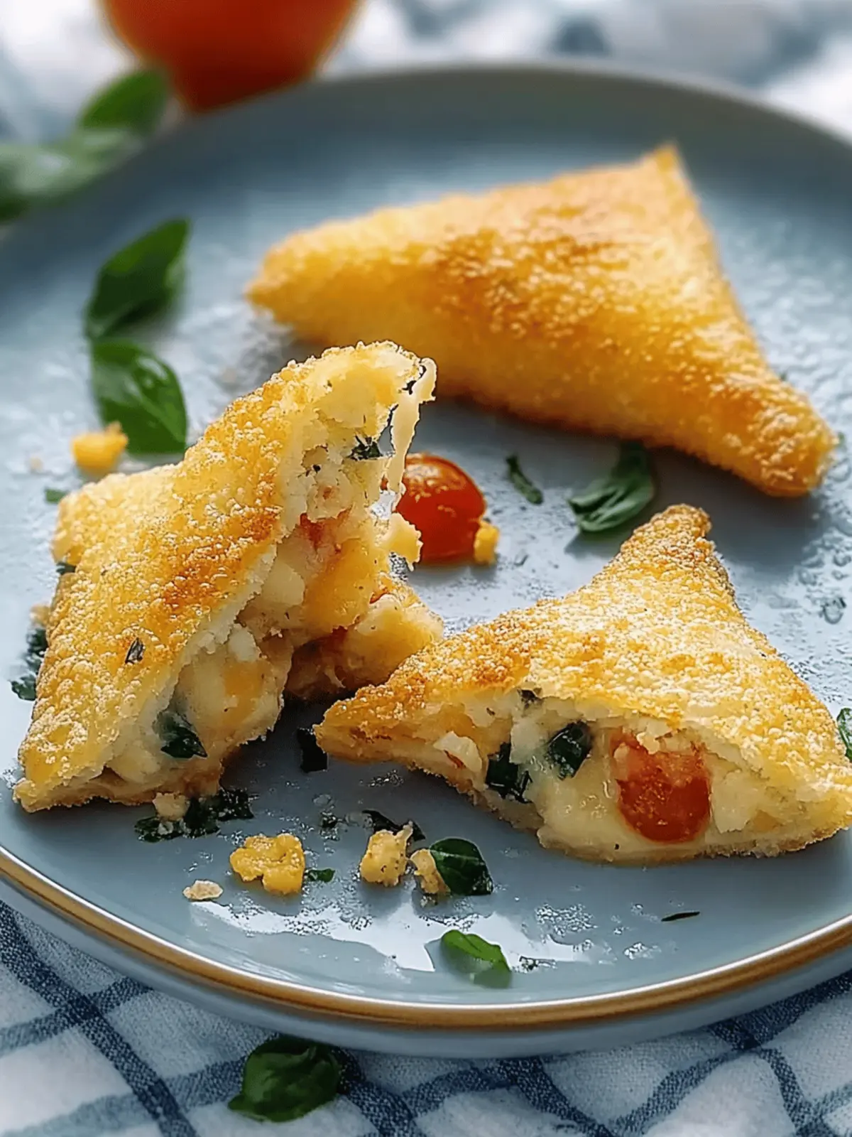 Knusprige Zucchini Frischkäse Taschen