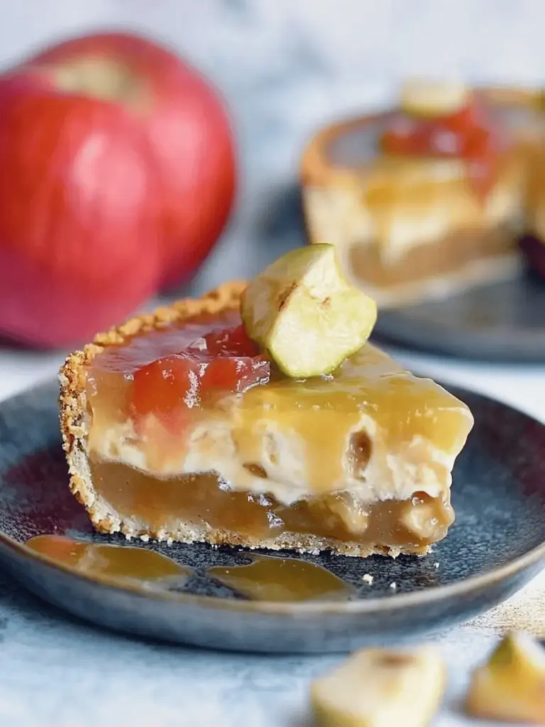 Apfelkäsekuchen mit Karamell