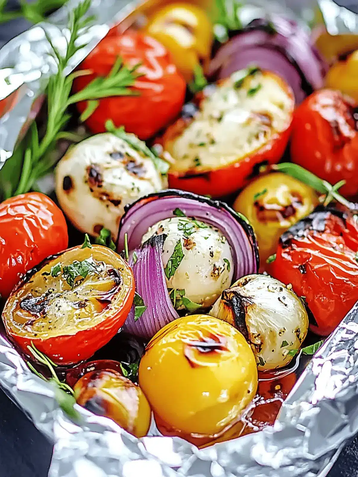 Juicy vegetable packets with mozzarella for the grill discover