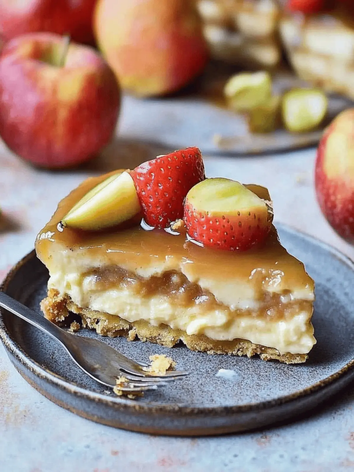 Apfelkäsekuchen mit Karamell