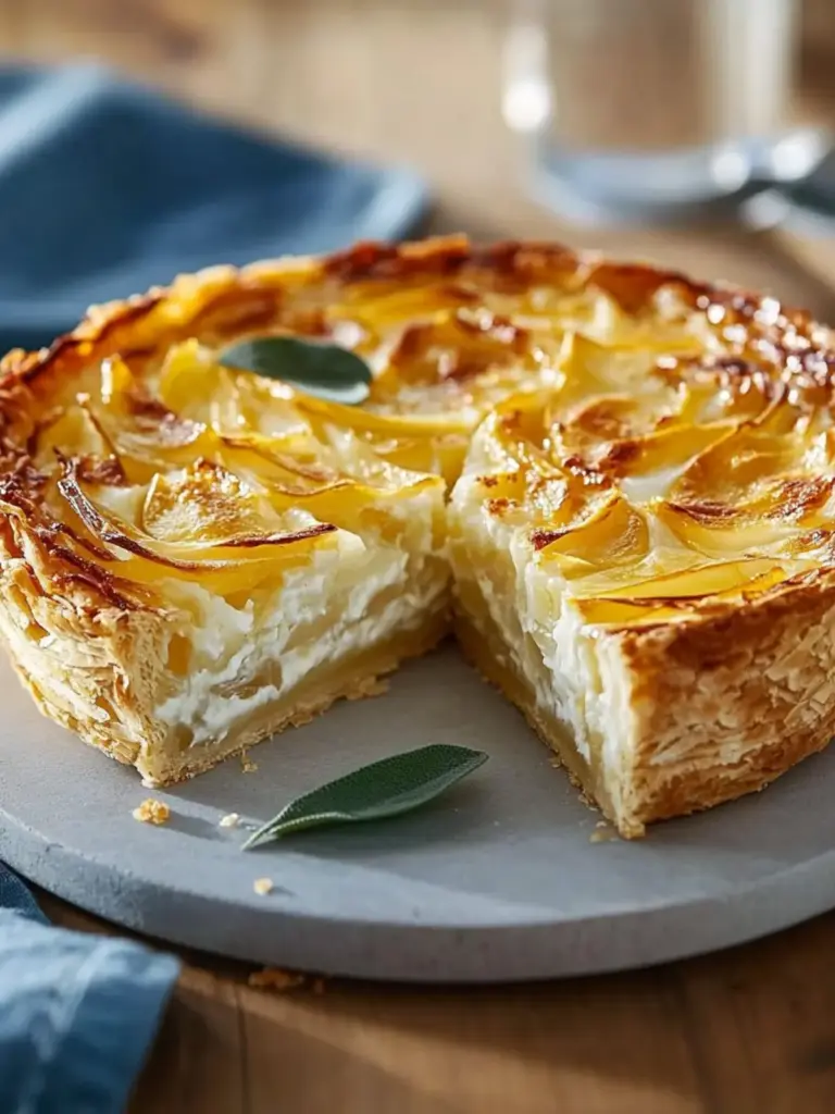 Goldene Kartoffel- und Zwiebeltorte