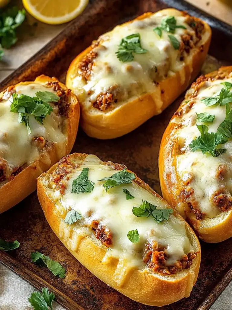 Überbackene Hackfleisch-Baguettes